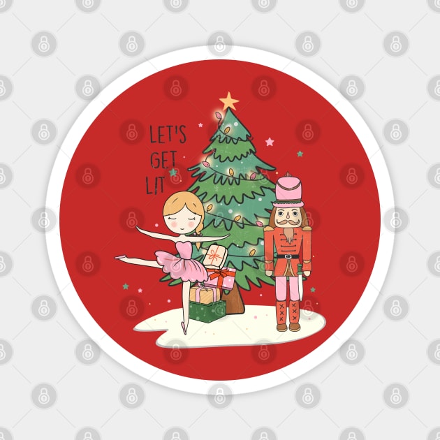 Let's Get Lit for Xmas Magnet by Pop Cult Store